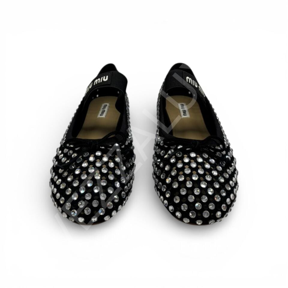 Miu 748 Beyaz Taşlı Babet Kadın Ayakkabı