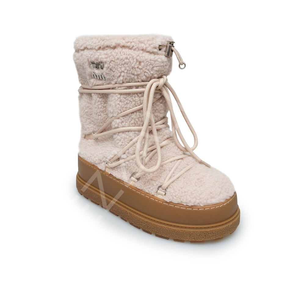 Miu 579 Krem Peluş Kadın Ayakkabı