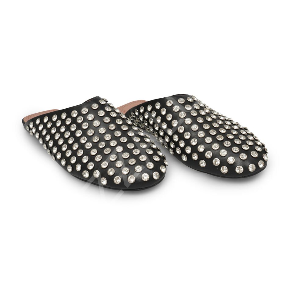 Alaia 03 Siyah Taşlı Kadın Terlik  Kadın Ayakkabı