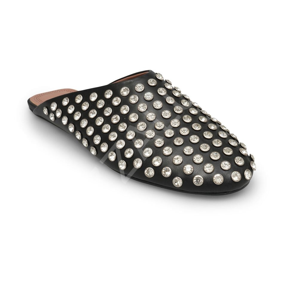 Alaia 03 Siyah Taşlı Kadın Terlik  Kadın Ayakkabı