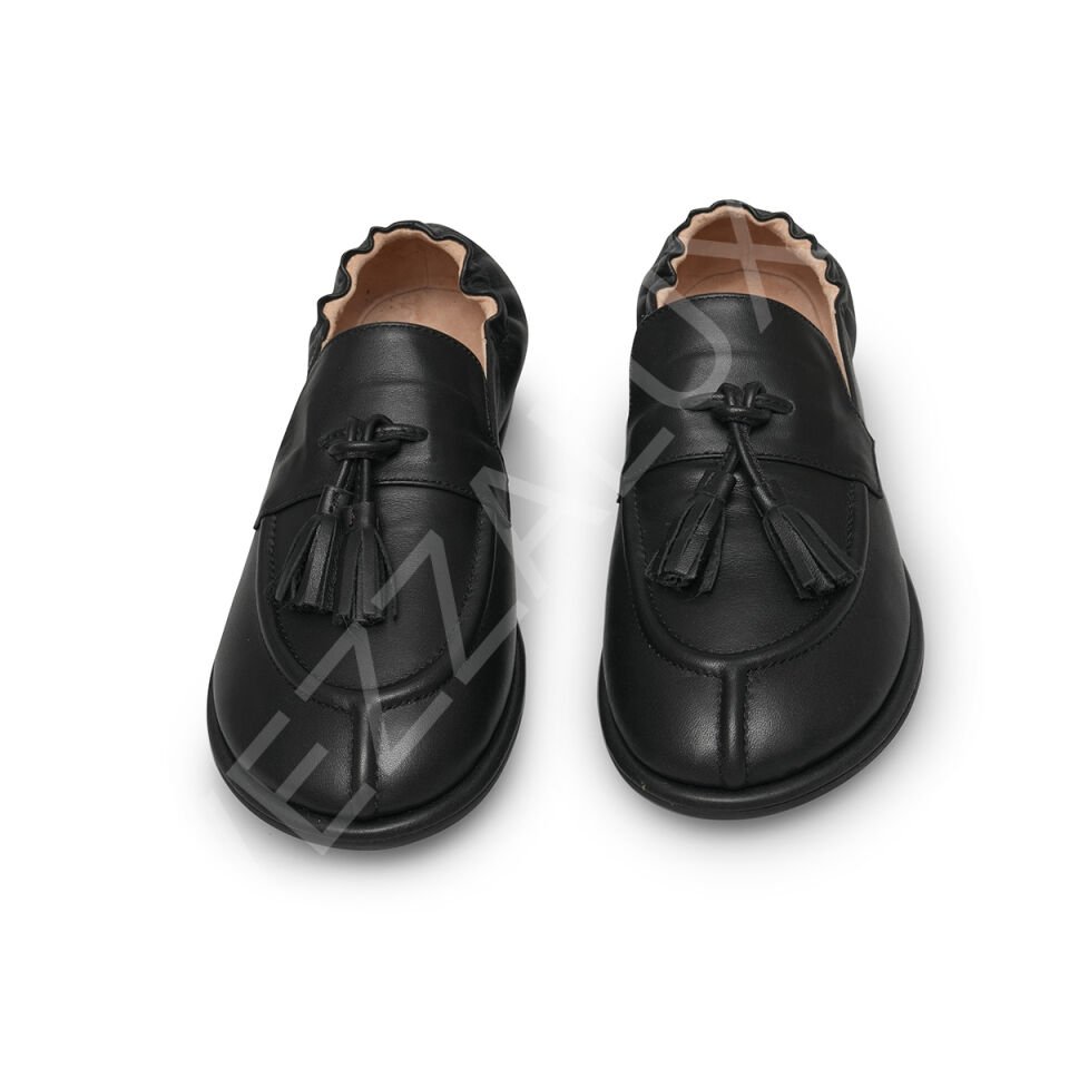 Row 648 Siyah Deri Kadın Ayakkabı