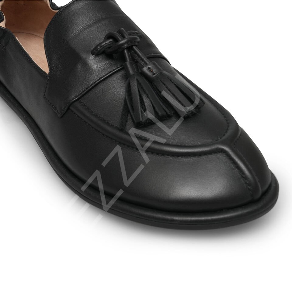 Row 648 Siyah Deri Kadın Ayakkabı