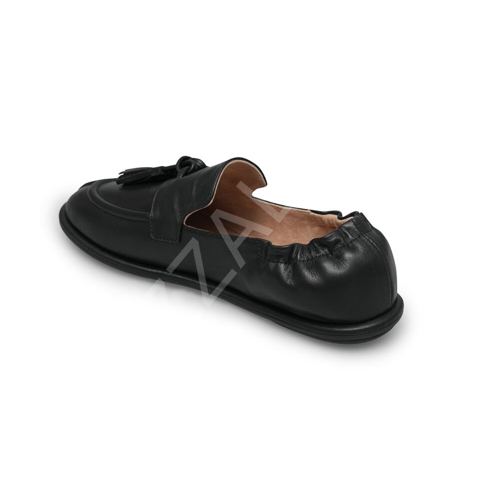 Row 648 Siyah Deri Kadın Ayakkabı