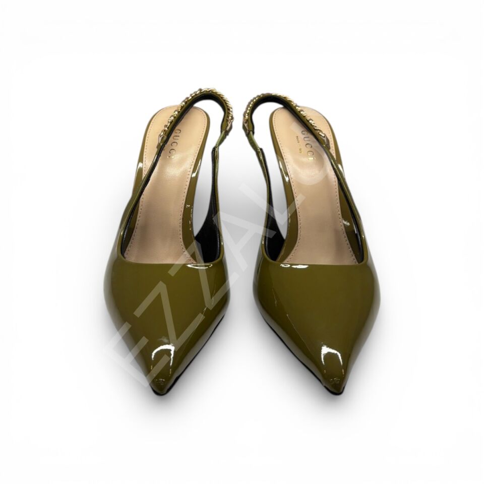 Gucci 699 Yeşil Topuklu Kadın Ayakkabı