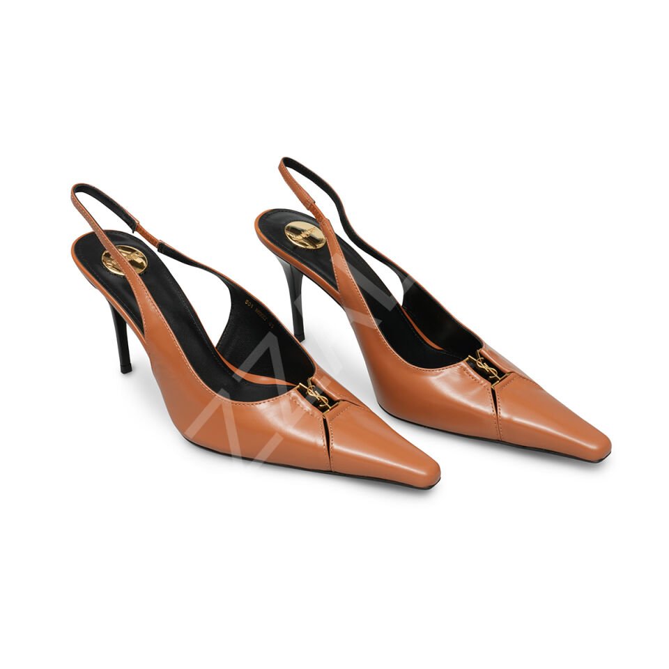 Ysl 715 Taba Topuklu Kısa Kadın Ayakkabı