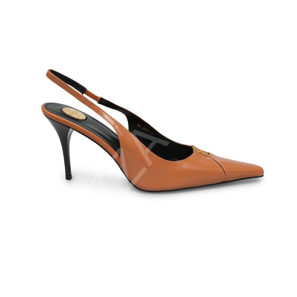 Ysl 715 Taba Topuklu Kısa Kadın Ayakkabı