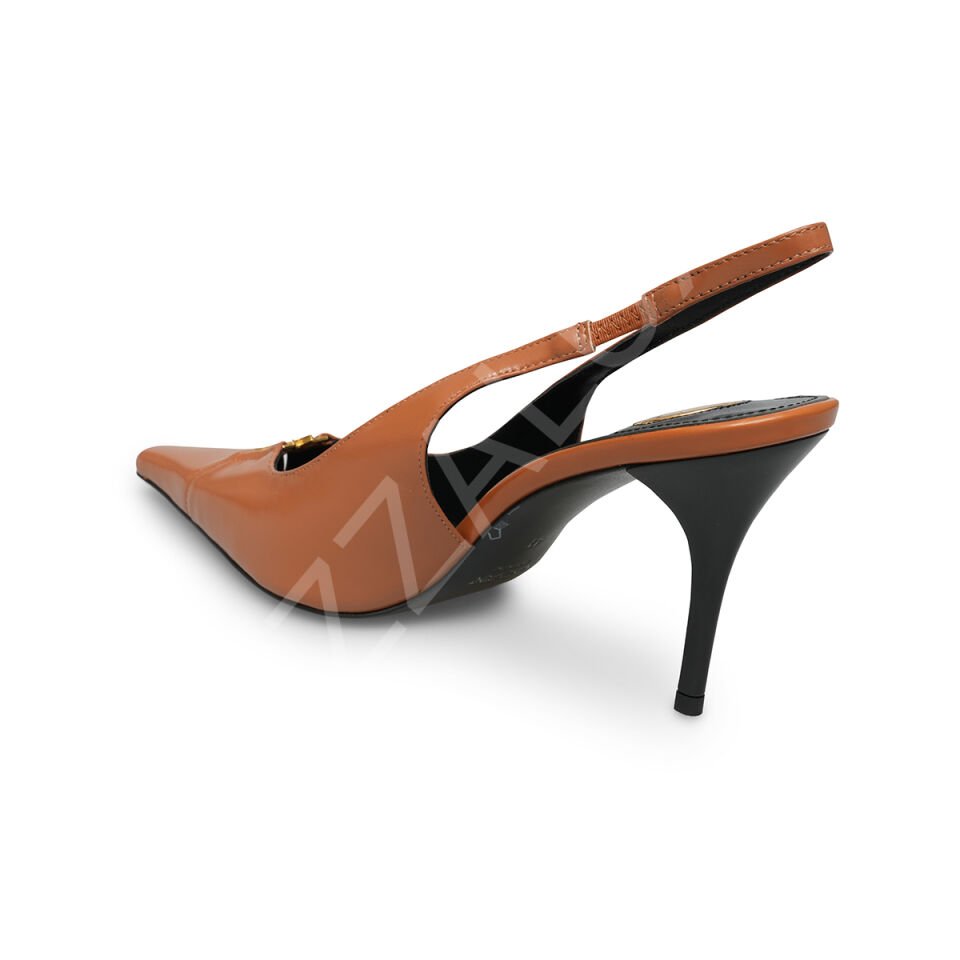 Ysl 715 Taba Topuklu Kısa Kadın Ayakkabı