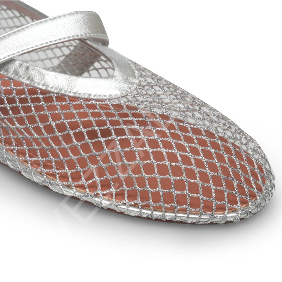 Alaia 739 Gümüş File Kadın Ayakkabı