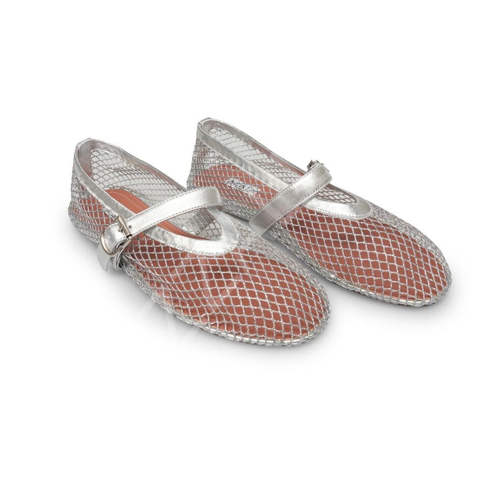 Alaia 739 Gümüş File Kadın Ayakkabı