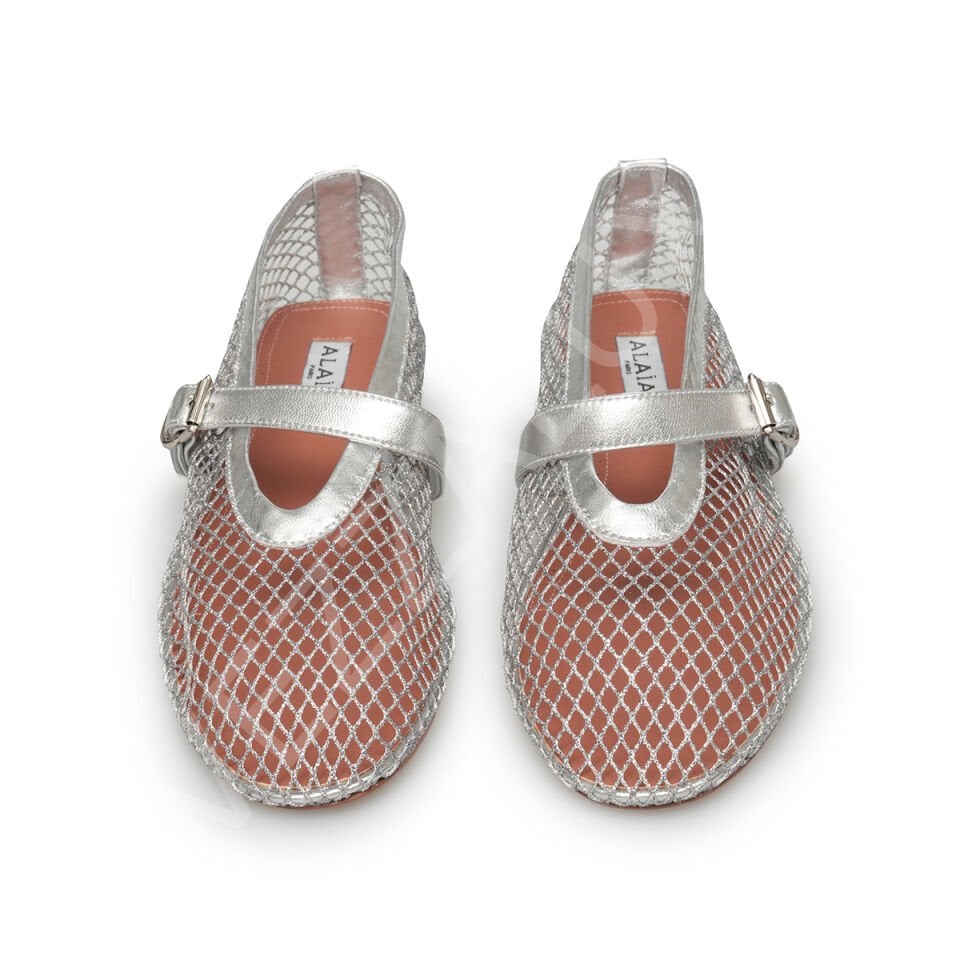Alaia 739 Gümüş File Kadın Ayakkabı
