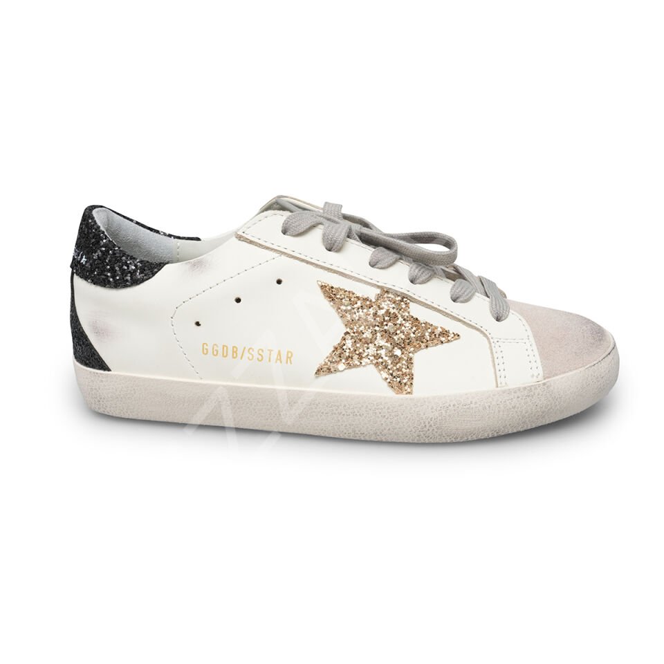 Gg 122 Yıldızı Taşlı Gold Siyah Kadın Ayakkabı