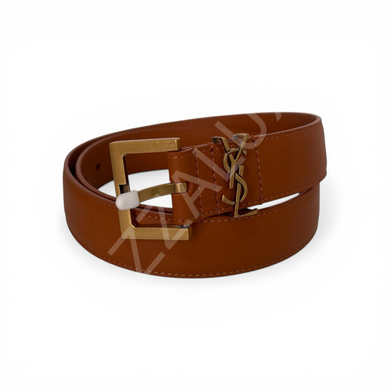Ysl K02 Taba Kalın Kadın Kemer