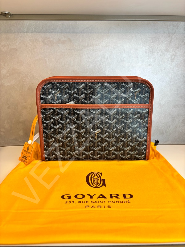 Goyard 1113 Fermuarlı Kahverengi Erkek Çanta