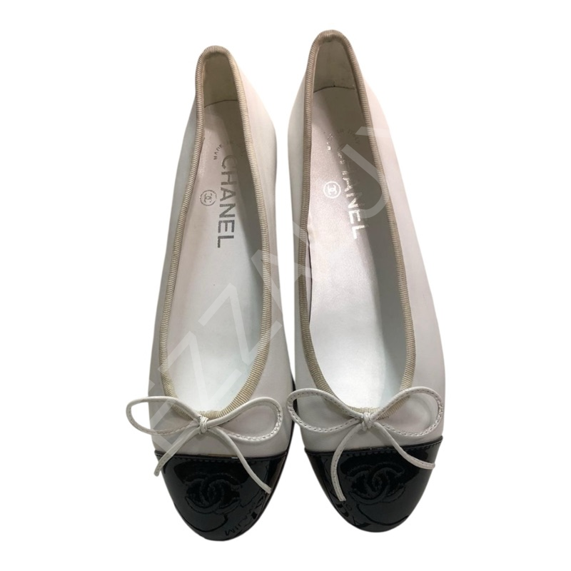 Chanel 14 Beyaz U.Prlk Siyah Kadın Ayakkabı