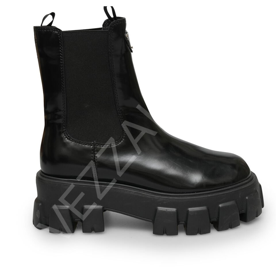 Prada 08 Siyah Yarım Bot Kadın Ayakkabı