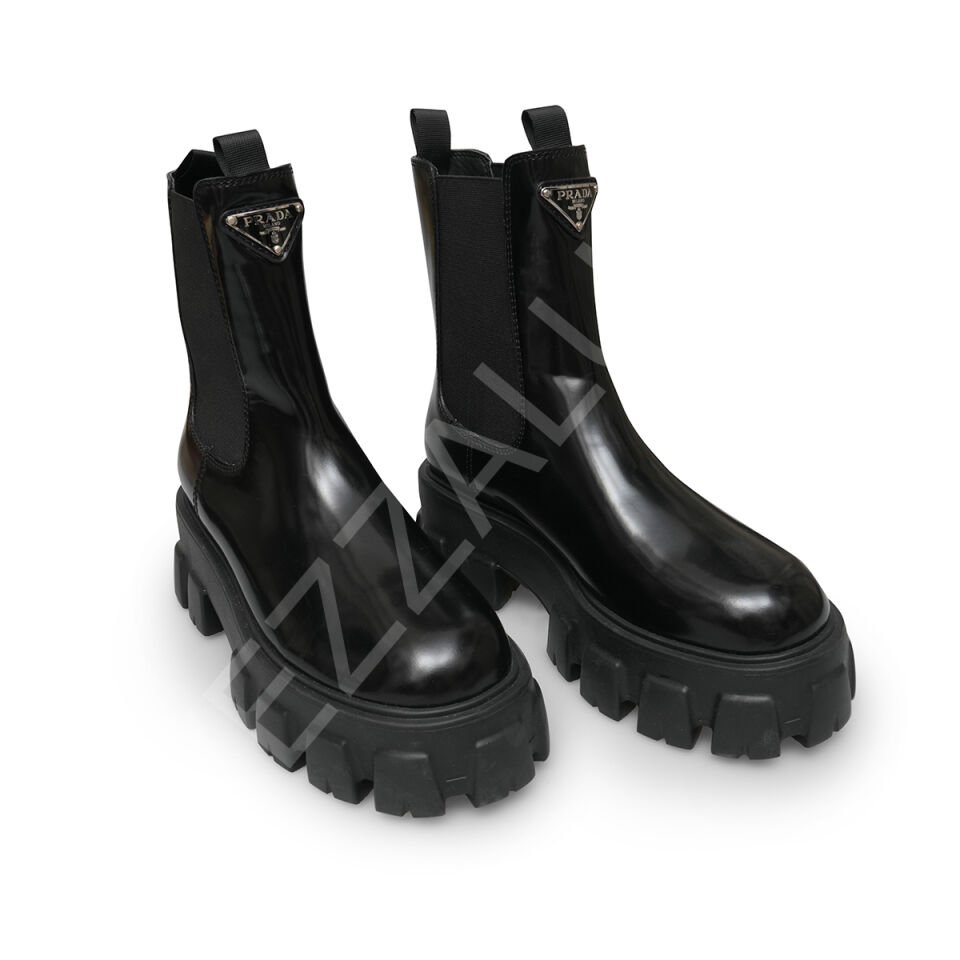 Prada 08 Siyah Yarım Bot Kadın Ayakkabı