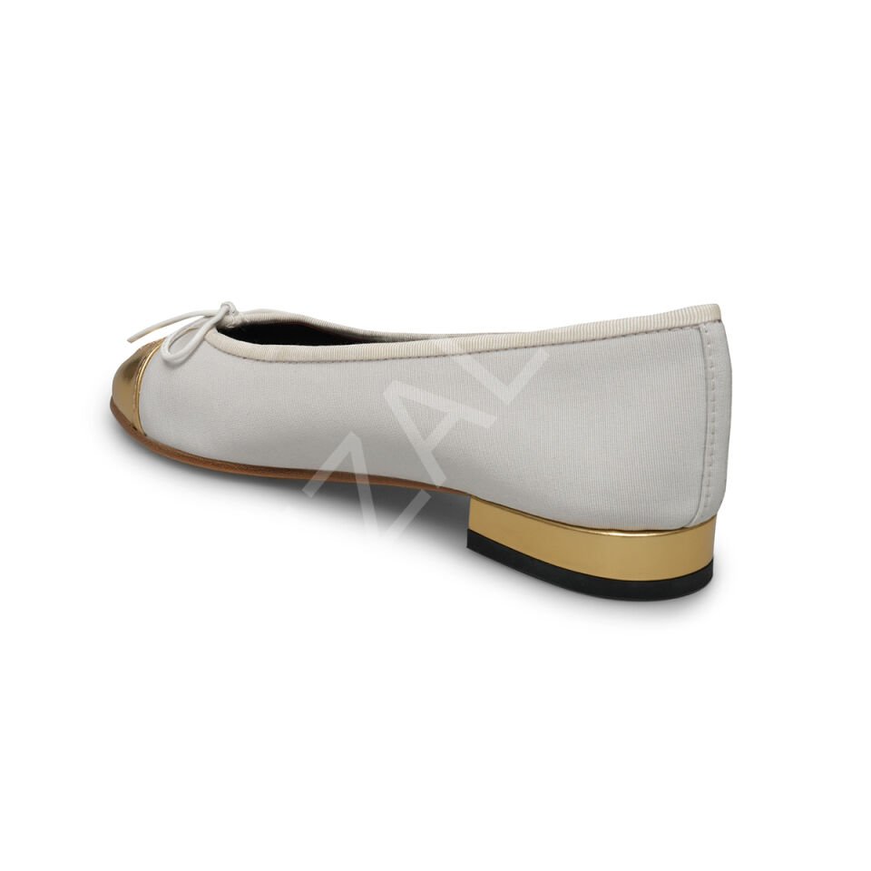 Chanel 16 Beyaz Ucu Gold Kadın Ayakkabı