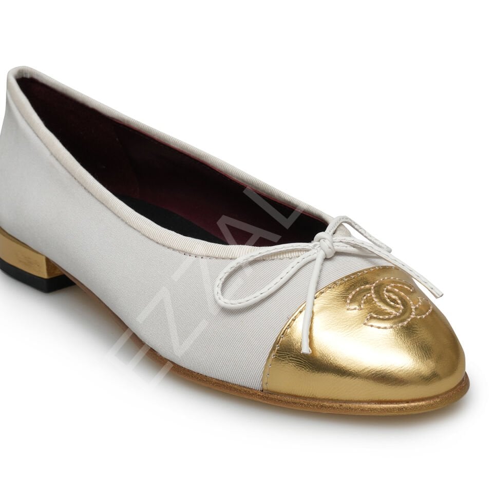Chanel 16 Beyaz Ucu Gold Kadın Ayakkabı
