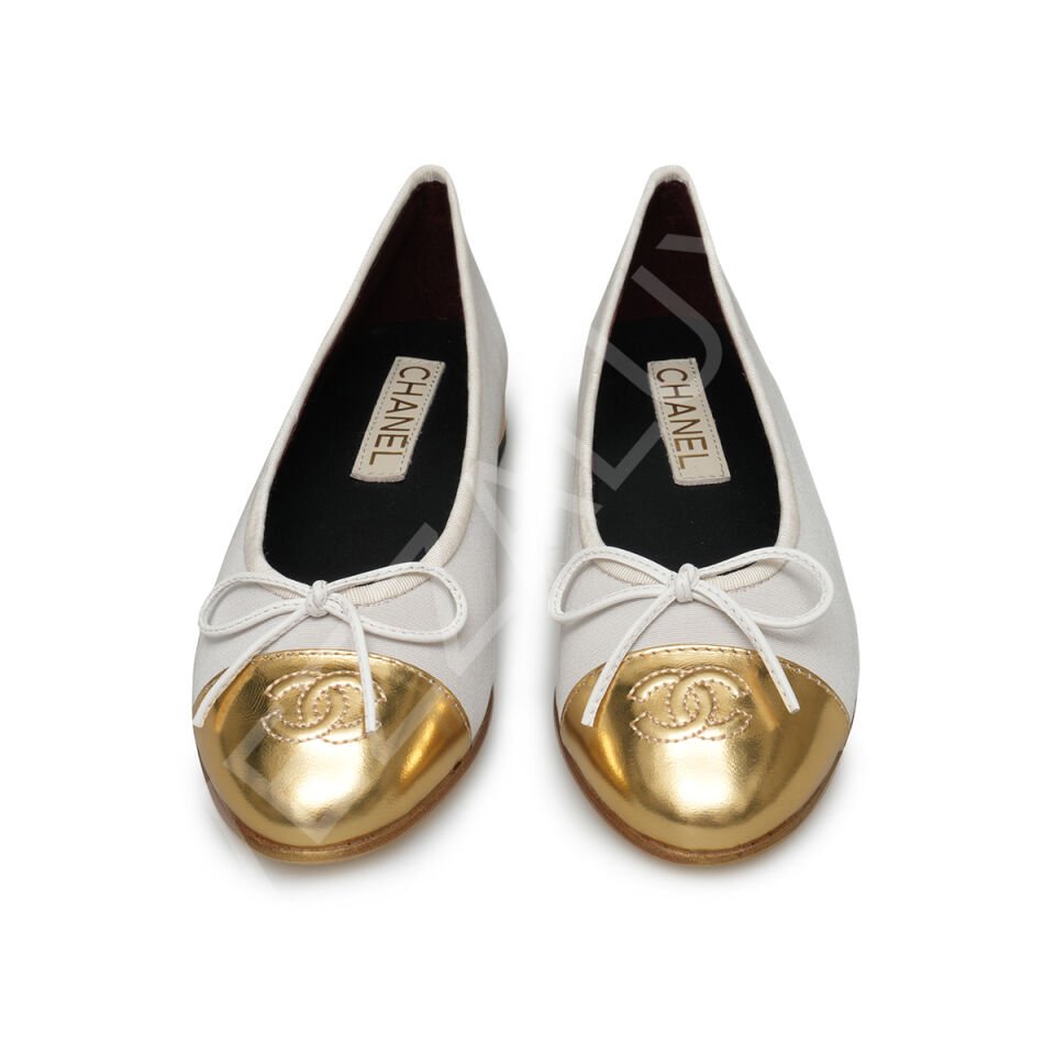Chanel 16 Beyaz Ucu Gold Kadın Ayakkabı