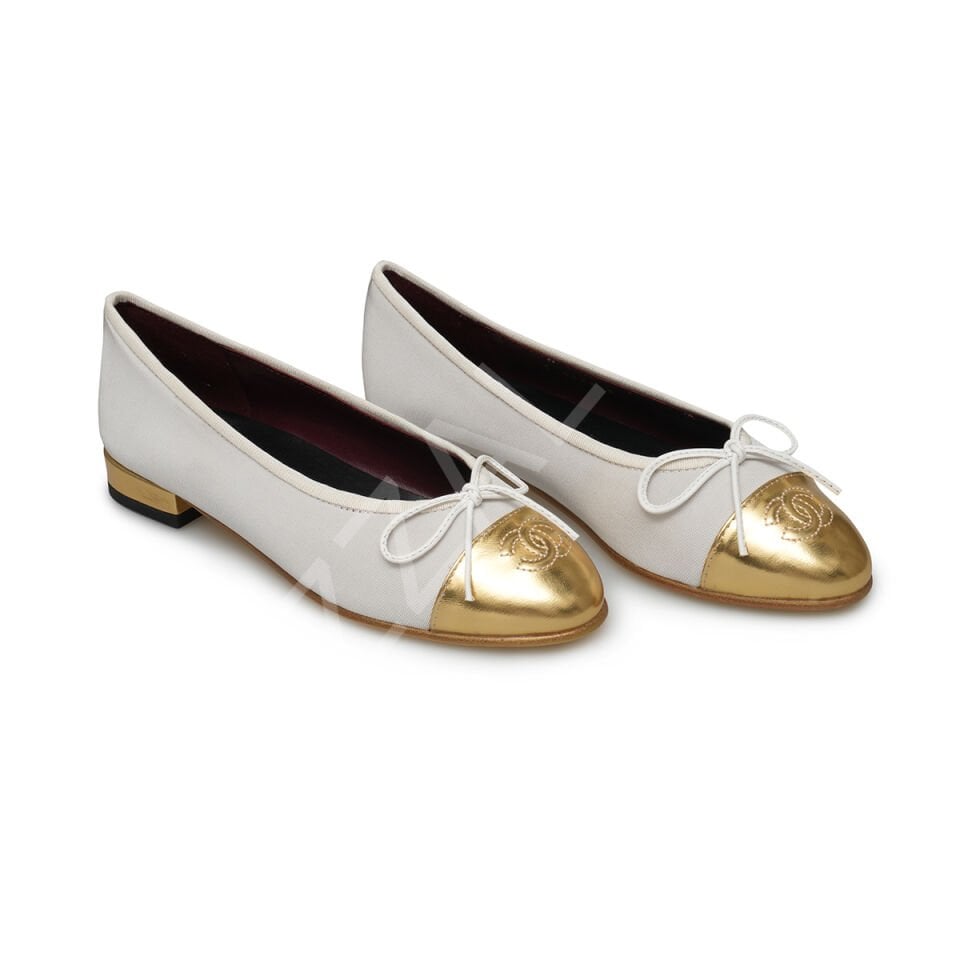 Chanel 16 Beyaz Ucu Gold Kadın Ayakkabı