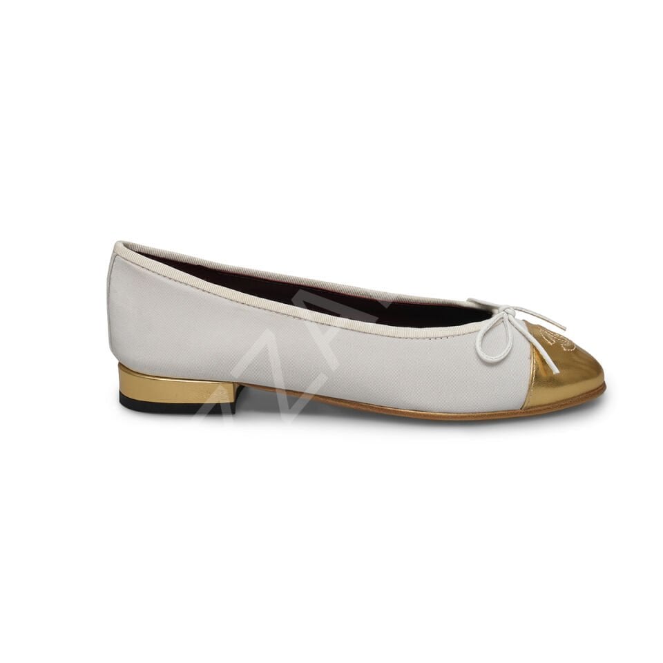 Chanel 16 Beyaz Ucu Gold Kadın Ayakkabı