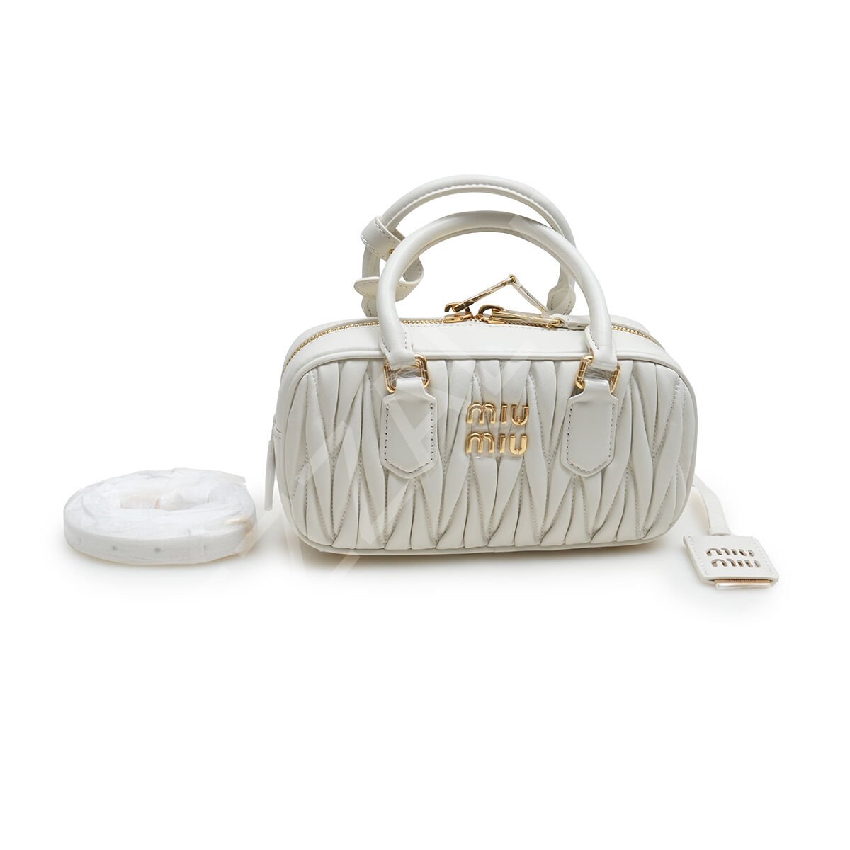 Miu Arcadie Geniş 10,5*22*7,5 Small Beyaz Kadın Çanta
