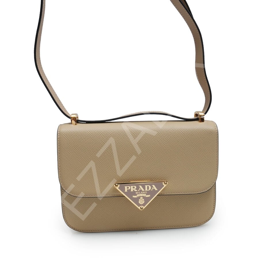 Prada Saffiano 15*22*6 Standart Krem Kadın Çanta
