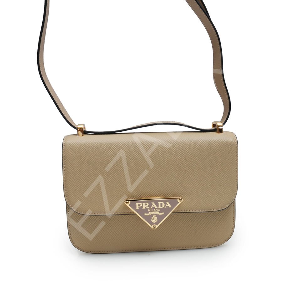 Prada Saffiano 15*22*6 Standart Krem Kadın Çanta