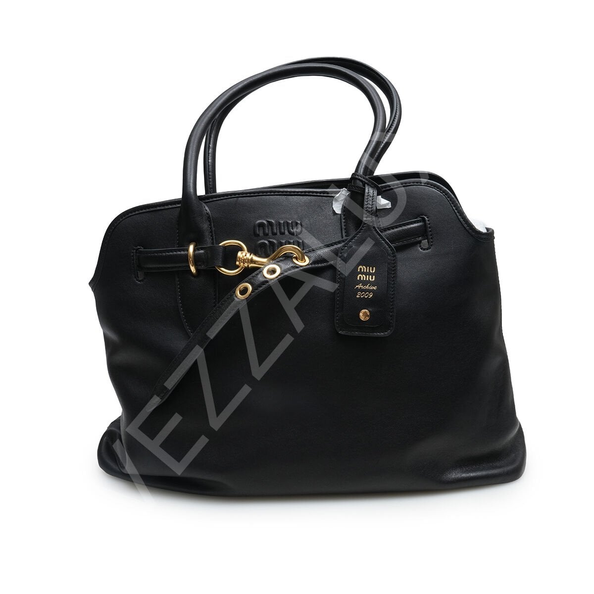 Miu Aventure Saplı Eskitme 31*40*13 Medium Siyah Kadın Çanta