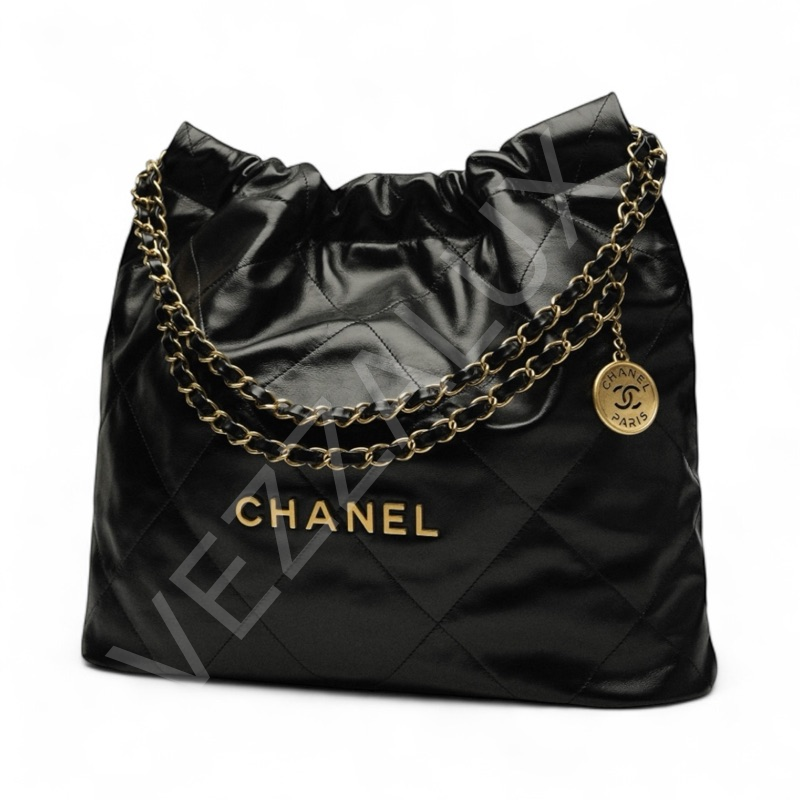 Chanel 261 22 Büyük Boy Siyah Gold Aksesuarlı Kadın Çanta