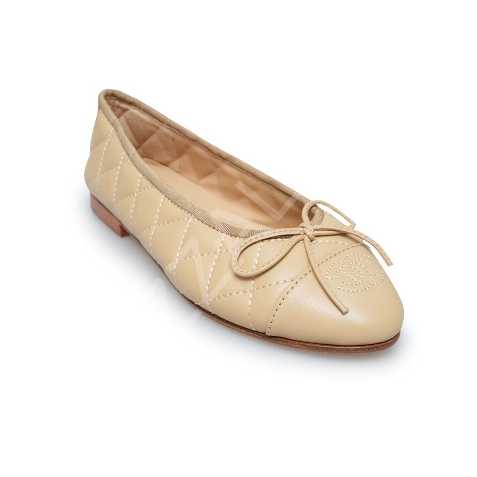 Chanel 26 Full Krem Kapitone Kadın Ayakkabı