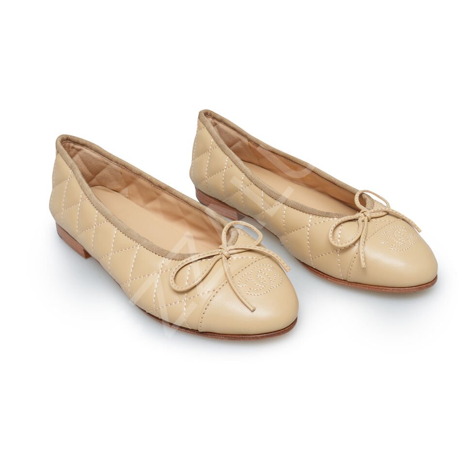 Chanel 26 Full Krem Kapitone Kadın Ayakkabı