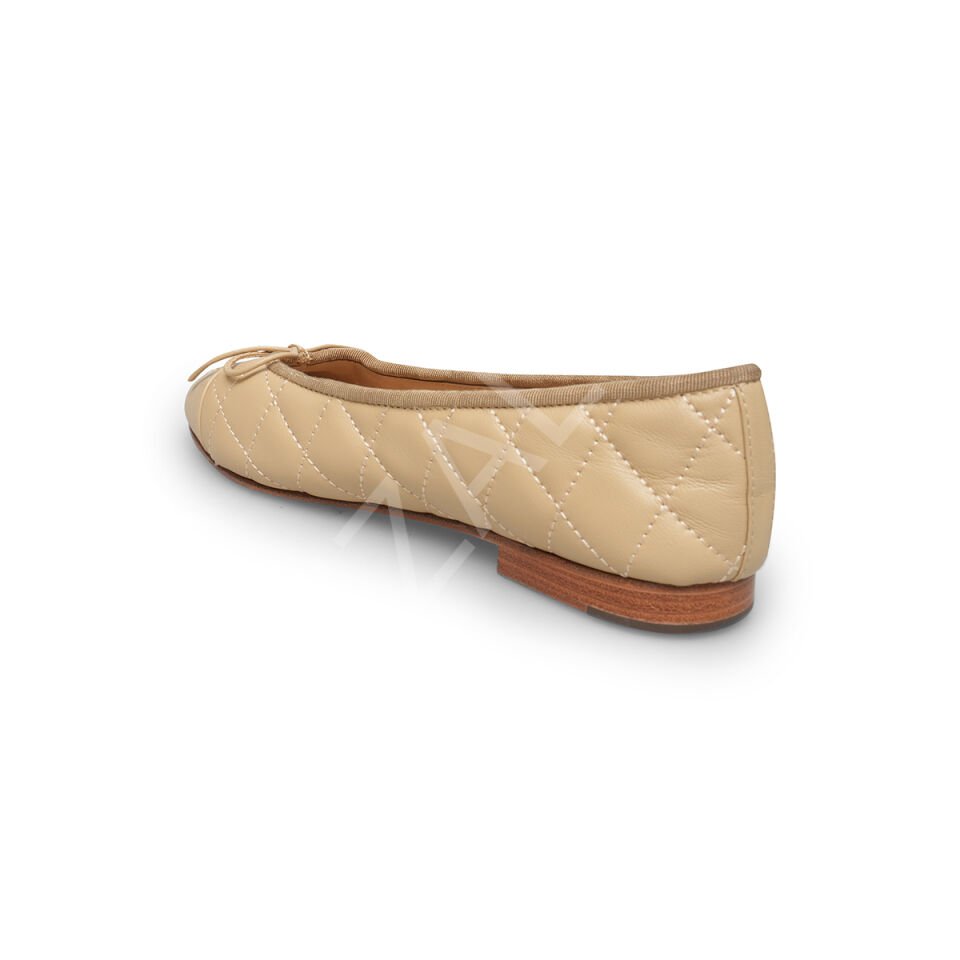 Chanel 26 Full Krem Kapitone Kadın Ayakkabı