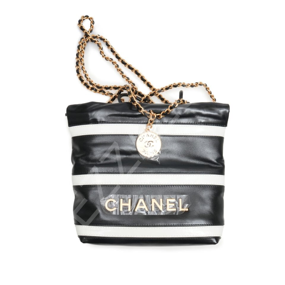 Chanel 22  20*19*6 Mini Siyah Beyaz Kadın Çanta