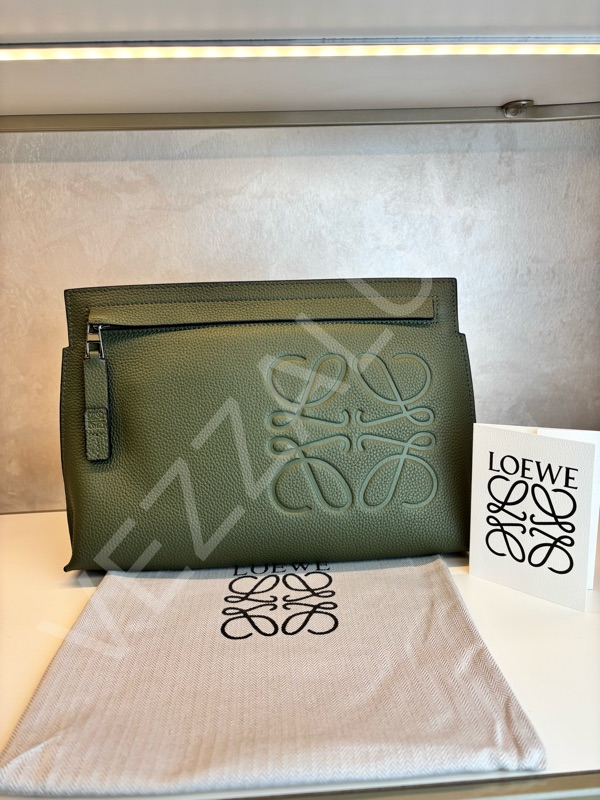 Loewe 1077 Yeşil Deri Çanta Erkek Çanta