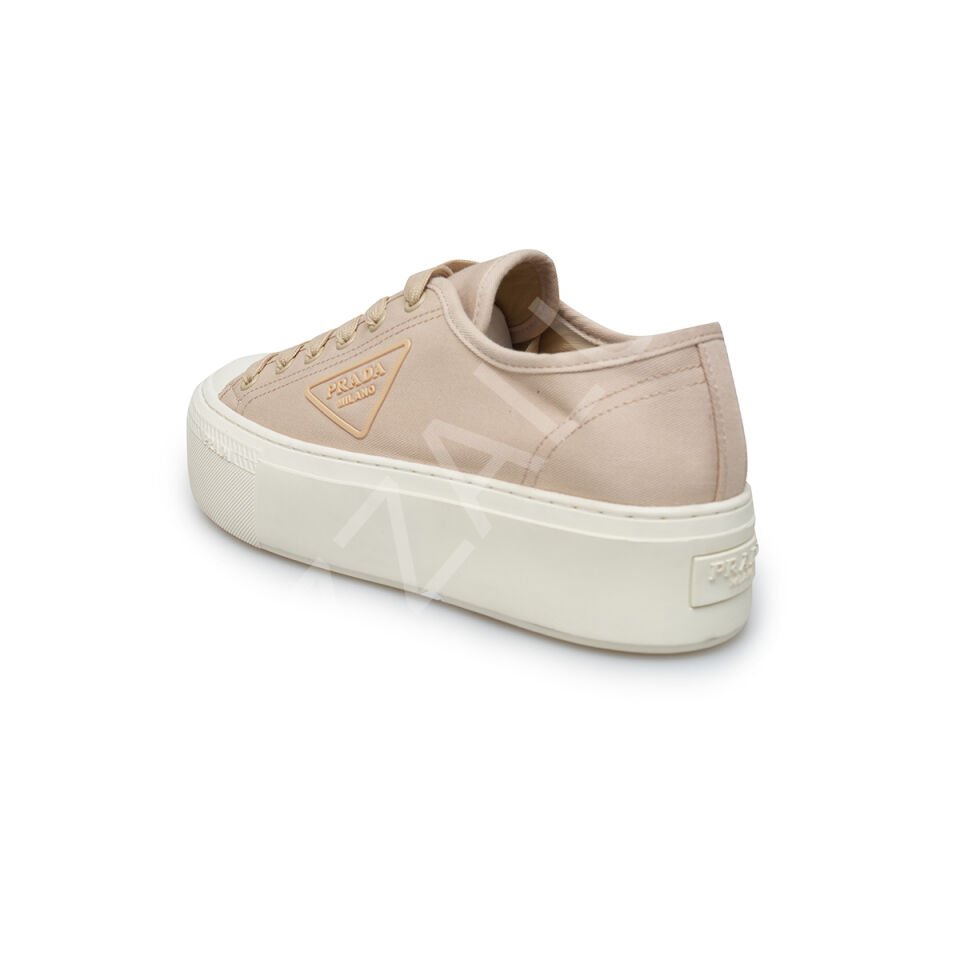 Prada 687 Bej Kalın Taban Kadın Ayakkabı
