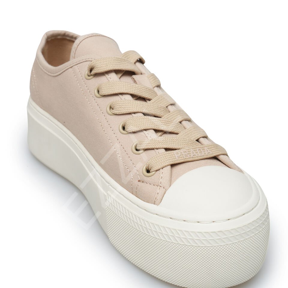 Prada 687 Bej Kalın Taban Kadın Ayakkabı