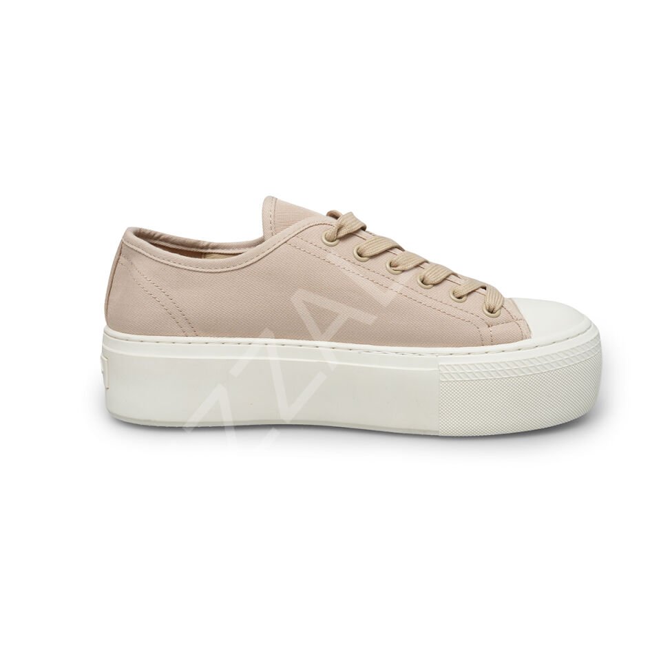 Prada 687 Bej Kalın Taban Kadın Ayakkabı