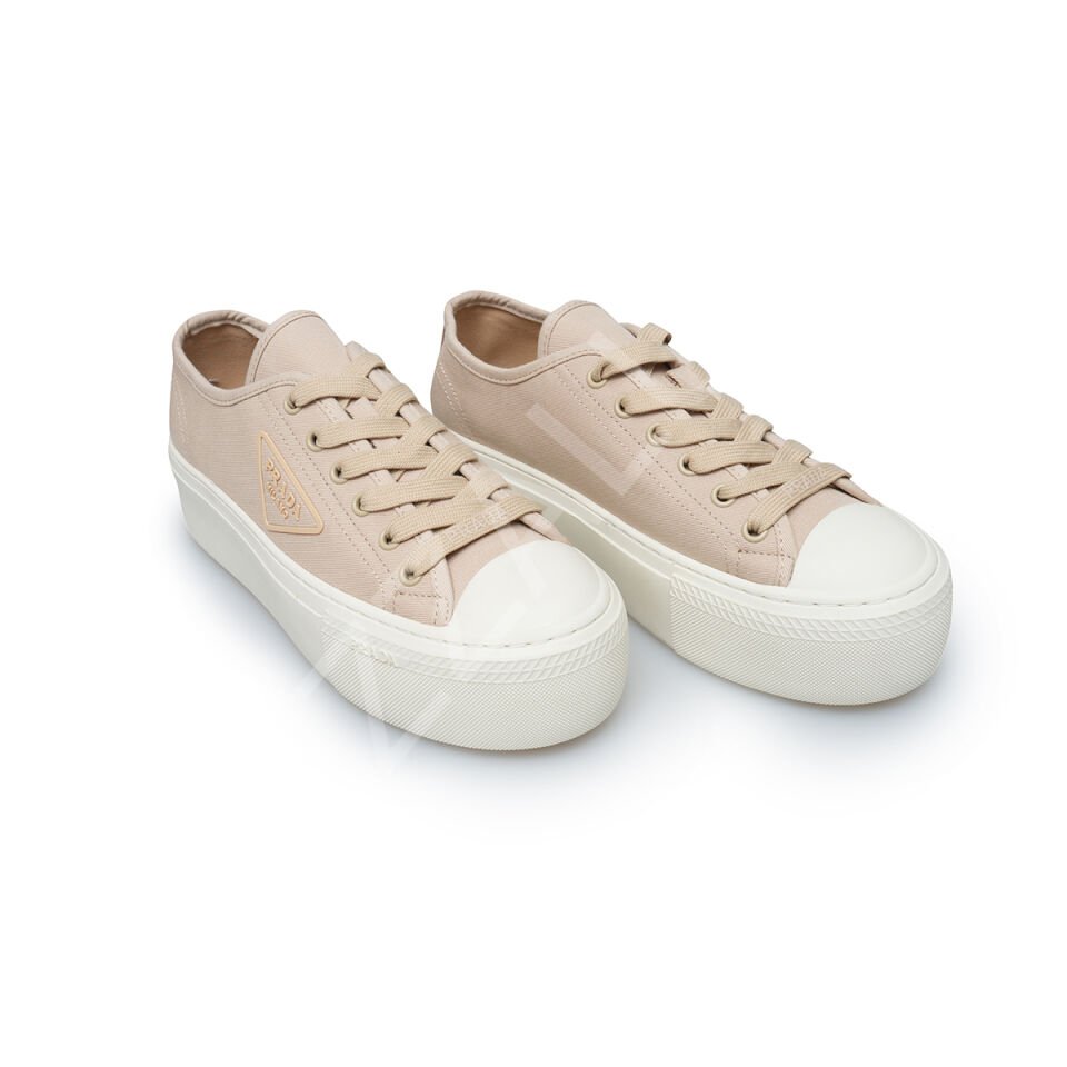 Prada 687 Bej Kalın Taban Kadın Ayakkabı