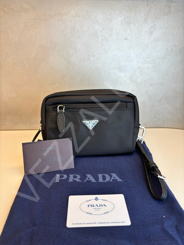 Prada 1086 Siyah Nylon Box Mini Erkek Çanta