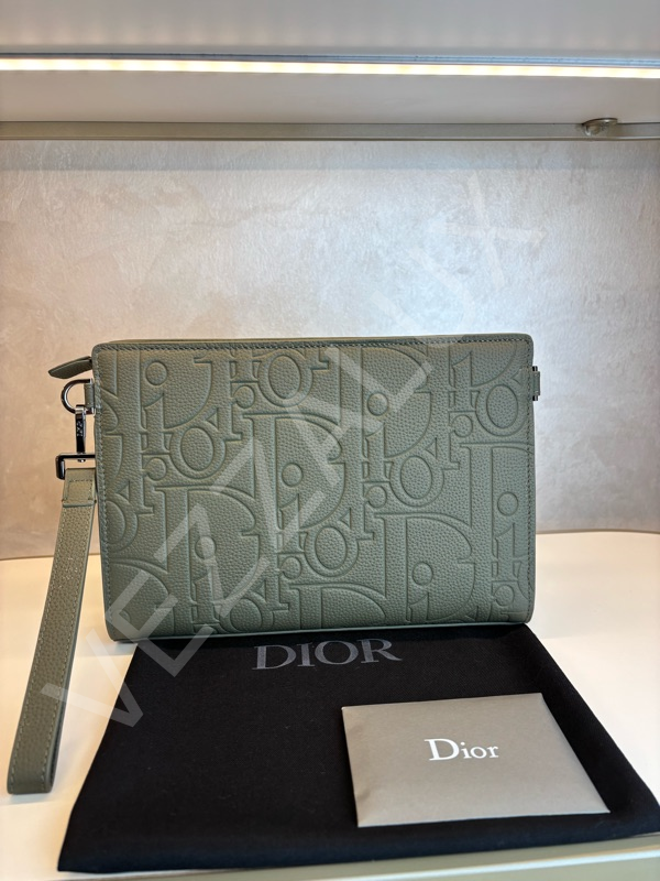 Dior 1099 Yeşil Logolu Deri Erkek Çanta