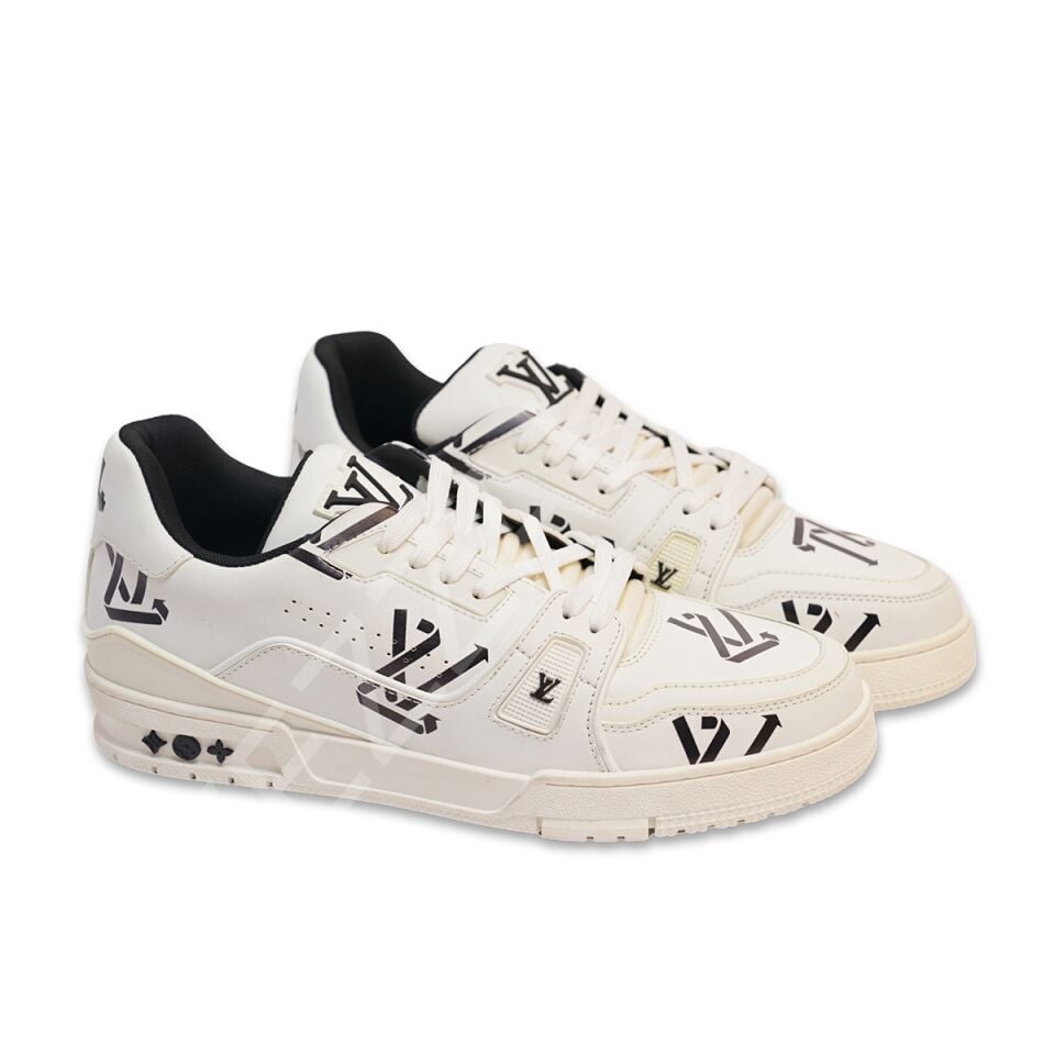 Lv 875 Beyaz Siyah Baskılı Erkek Ayakkabı