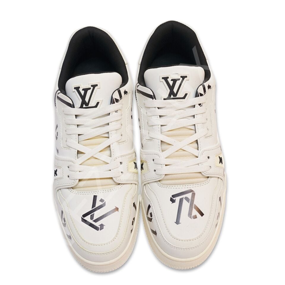 Lv 875 Beyaz Siyah Baskılı Erkek Ayakkabı