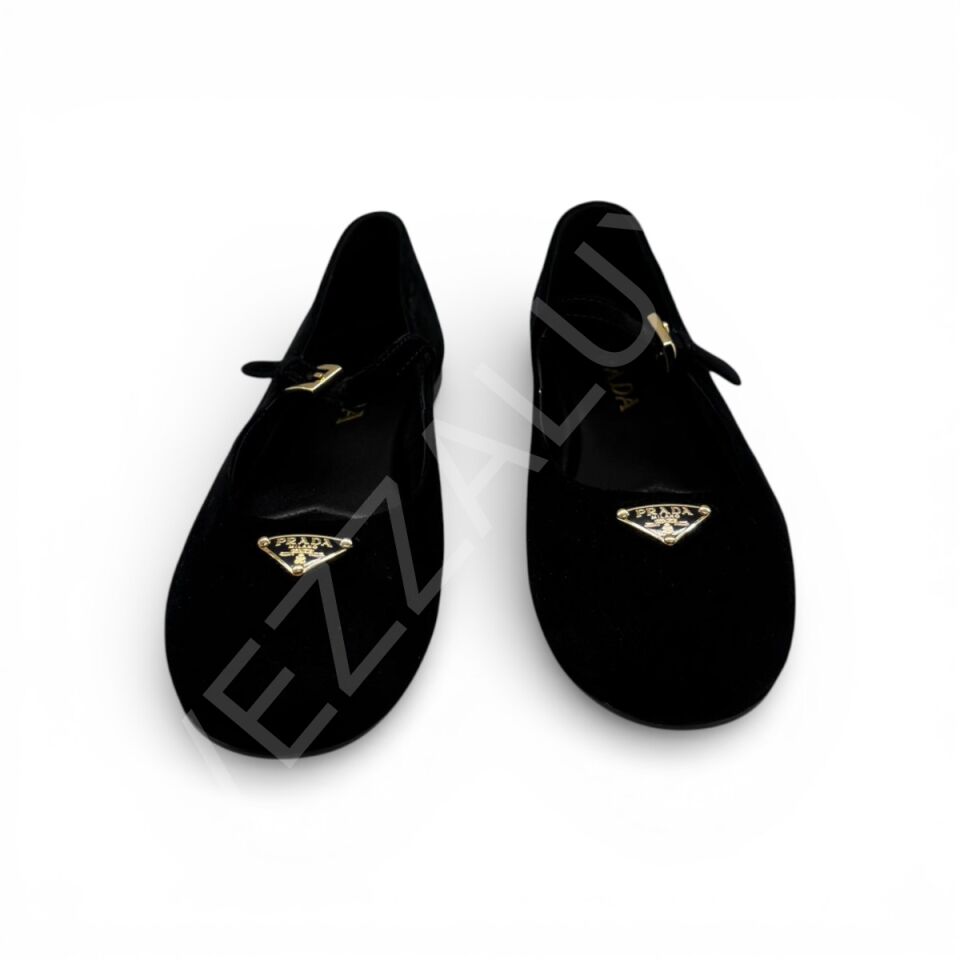 Prada 1139 Siyah Babet Kadın Ayakkabı