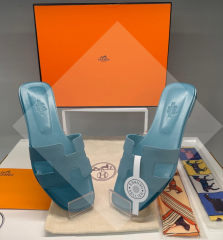 hermes 753 mavi düz terlik
