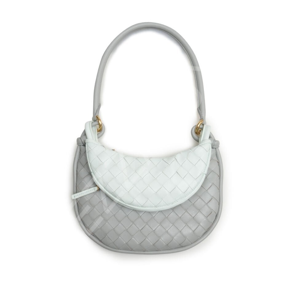 Bottega Gemeli 24,5*19*7 Small Gri Su Yeşili Kadın Çanta