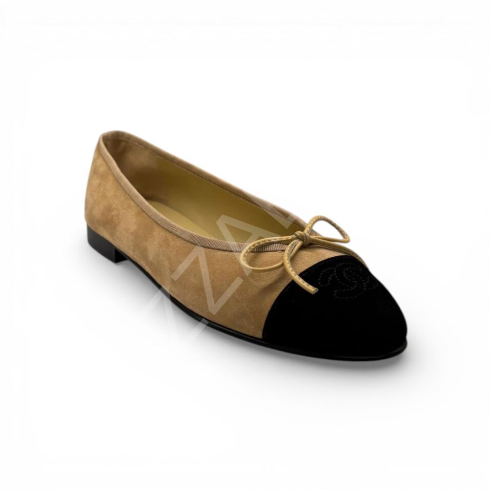 Chanel 1143 Krem Süet Kadın Ayakkabı