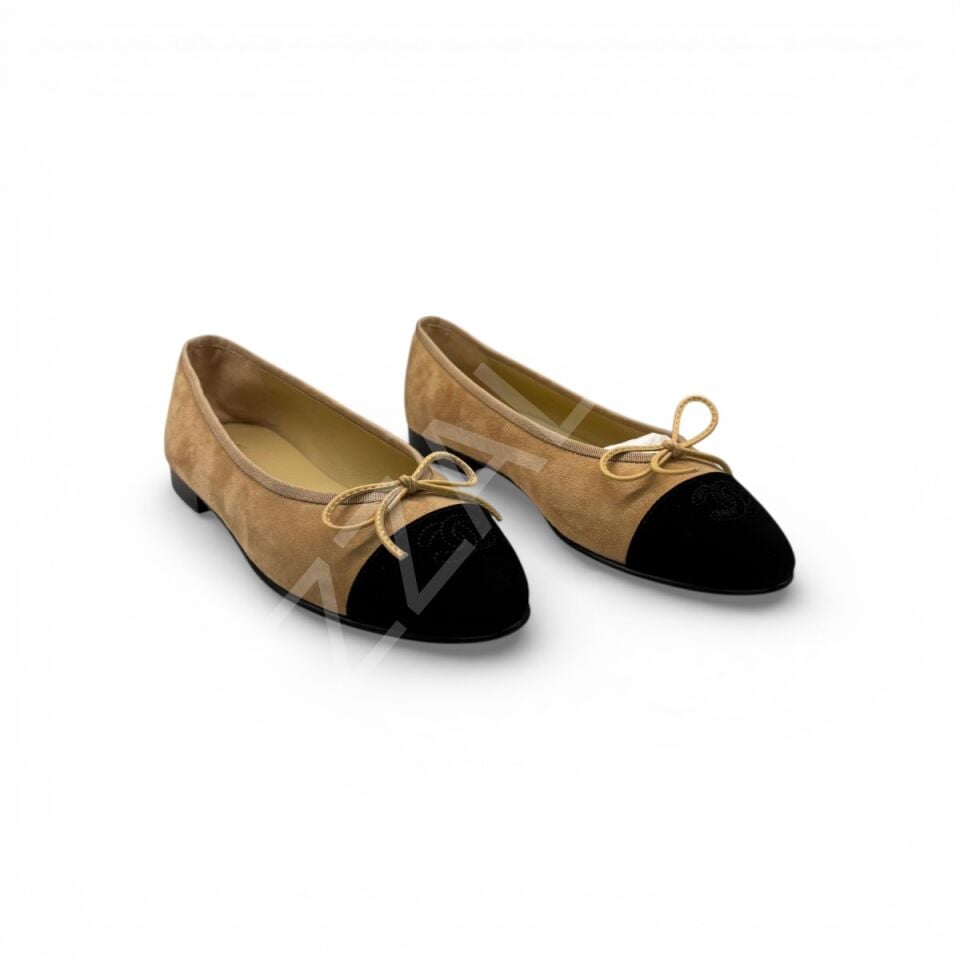 Chanel 1143 Krem Süet Kadın Ayakkabı