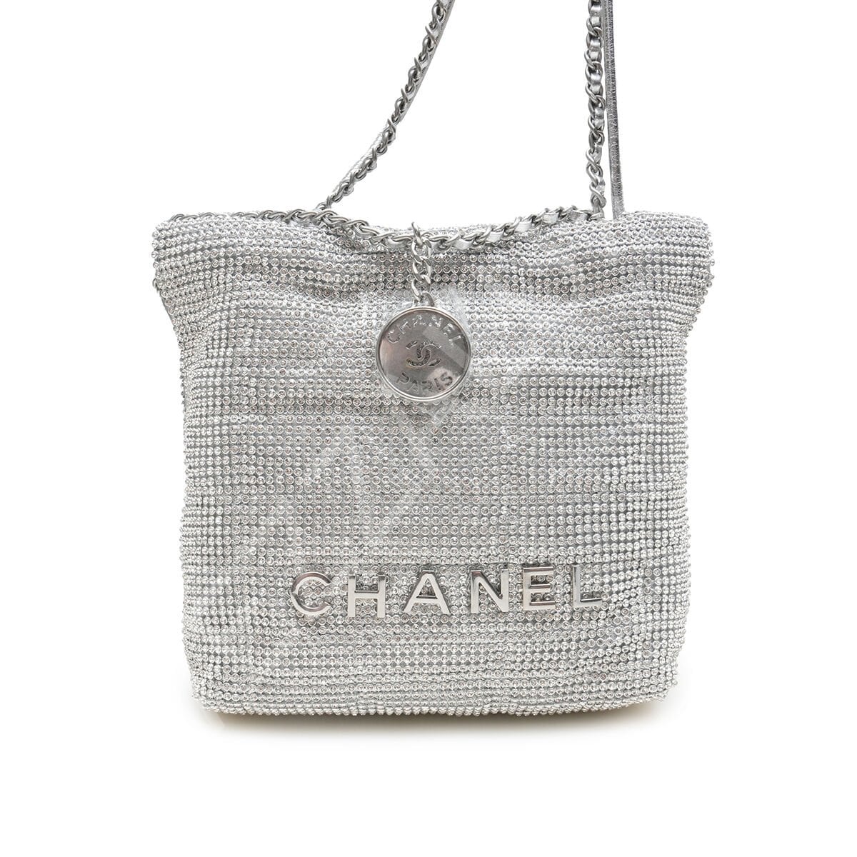 Chanel 22 Taşlı 15*17*4 Mini Gümüş Kadın Çanta