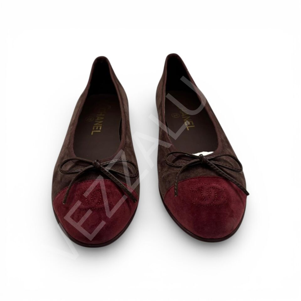 Chanel 1144 Kahverengi Süet Kadın Ayakkabı